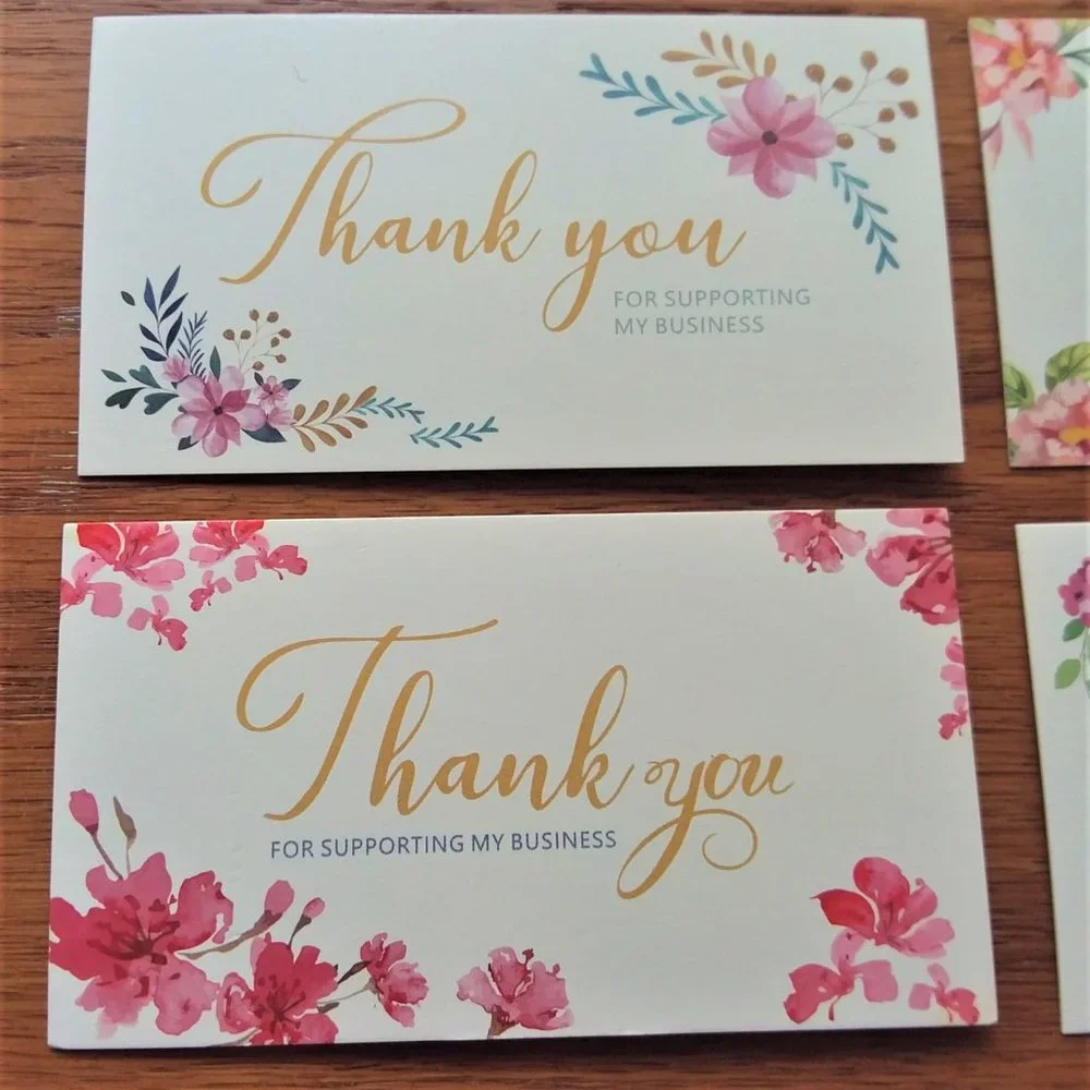Thank You Business Cards 100 Supporting Small Business 4 designs Floral Stylish